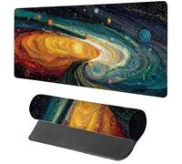 Planet Gaming Mouse Mat 1200x600x3mm, Starry Sky Mouse Pad Large, Desk Mat with Stitched Edge, Mousepad with Non-Slip Rubber Base, Office Accessories, Keyboard Pad, for Gaming, Desk Accessories I-8888