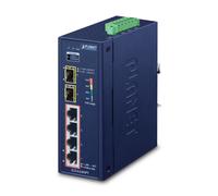 PLANET IGS-624HPT network switch Unmanaged Gigabit Ethernet (10/100/1000) Power over Ethernet (PoE) Blue