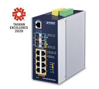 Planet IP30 DIN-rail Industrial L3 8P 10/100/1000T 802.3bt PoE, IGS-6325-8UP2S2X (10/100/1000T 802.3bt PoE + 2-port 100/1000X SFP + 2-Port 10G SFP+ Full Managed Switch)