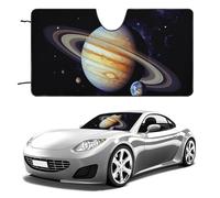 Planet Jupiter Car Windshield Sun Shade Keep Car Interior Cool 55"x30" Folding Front Window Sun Shade, Heat Shield for SUV, Truck, Blocks UV