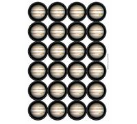 Planet Jupiter Circular Matt Paper Stickers A4 Sheet of 24 (Each Sticker is 45mm Diameter)