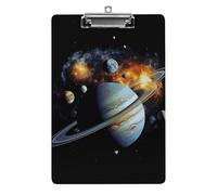 Planet Jupiter Clipboard Retractable Hanging Tab Clip Board Plastic Clipboard Nursing Clipboards Nurse, Doctor, Cute Design for Standard Size 12.5 X 8.5Inch