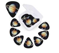 Planet Jupiter Guitar Picks 12 Pack Plectrums with Organizer Box, 3 Different Thickness Includes Thin Medium Heavy Picks