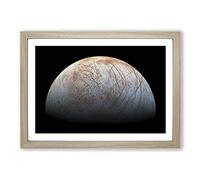 Planet Jupiter Moon Space Framed Print | A2 Oak Framed Wall Art | Ready to Hang | Modern Space Picture | Living Room Bedroom Lounge Office