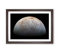 Planet Jupiter Moon Space Framed Print | A2 Walnut Framed Wall Art | Ready to Hang | Modern Space Picture | Living Room Bedroom Lounge Office