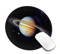Planet Jupiter Round Mouse Pad 8 Inch, Comfort Gaming Mousepad, Stitched Edge Non-Slip Rubber Base, Waterproof Computer Mousemat Washable Laptop Mousepads for Home Office