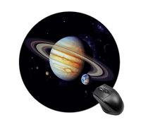 Planet Jupiter Round Mouse Pad, Non-Slip Rubber Base Waterproof Washable, Computer Mouse Mat for Office Gaming Studying, Premium-Textured Durable Portable Circle Mousepad for Desktop PC Notebook