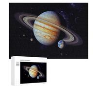 Planet Jupiter Wooden Puzzles for Adults 300 PCS Unique Shape Puzzles Wall Art Home Decor for Puzzle Lovers, Family, Friend Creative Gift Toys