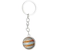 Planet Keychain, Creative Solar System Keychain For Women, Keychain, Pendant Accessories | Cool Small Space Universe Glass Ball Keychain, Jupiter, Se référer au