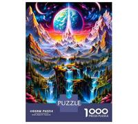 Planet Mountain Fall 1000 Pieces Puzzle for Adults Cosmic Landscape Wonder Jigsaw Puzzle Recycled Cardboard Family Puzzle Lovers Holiday Activity Office Break Cognitive Development 52