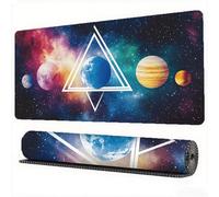 Planet Mouse Mat XXL 35.4x15.7x0.12 inch Large Gaming Mouse Pad Fantasy Desk Mat Stitched Edges, Washable Japanese Mousepad with Anti-Slip Rubber Base for Laptop Office Decor, Gifts for Women,Model338