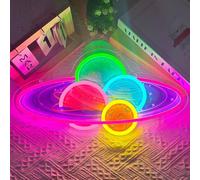 Planet Neon Sign, 40x21.2cm Dimmable LED Wall Light with Four-Planet and Orbit, USB Powered Space Neon Light for Bedroom, Kids Room, Game Room, Wall Decor, Birthday Party, Kids Present