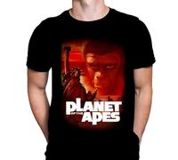 Planet of The Apes Mens T-Shirt Science Fiction Print, Black Cotton T-Shirt, Movie Poster Tee