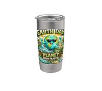 Planet Over Plastic Earth Day Cool Eco Message Stainless Steel Insulated Tumbler