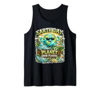 Planet Over Plastic Earth Day Cool Eco Message Tank Top