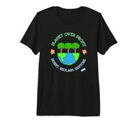 Planet Over Profit Graphic Climate Justice Artwork Premium T-Shirt
