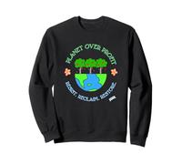 Planet Over Profit Graphic Climate Justice Artwork Sweatshirt