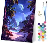 Planet Paint by Numbers for Adults With Frame, Paint by Numbers Landscape, Easy Diy Oil Painting Kits on Canvas with Brushes, Hobbies for Women, Painting for Home Wall Decor Gifts 16x20 inch 4-5804