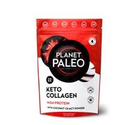 Planet Paleo Keto Collagen Powder (220g, 22 Servings) - Grass-Fed, High Protein, with MCT Powder - Low Carb, Creamer, Non-GMO, Halal - Fitness Recovery, Ketogenic Boost