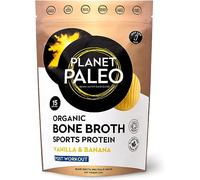 Planet Paleo Organic Bone Broth Sports Protein Powder (240g, 15 Servings) Vanilla & Banana, Grass-Fed, Collagen, High Protein Post-Workout Recovery Drink