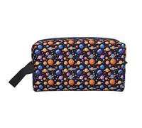 Planet Pattern Print Unisex Large Capacity Travel Toiletry Bag Daily Storage Portable Cosmetic Pouch