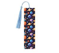 Planet Pattern Printing 5 Pcs Wood Bookmark,Cute Bookmarks,Label Ornament for Decor Crafts,Decorations for Reading