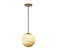 Planet Pendant Light Saturn Glass Hanging Lamp Globe Pendant Lighting Fixture Cute Ceiling Suspended Lamps for Kids Bedroom Kitchen Island Dining Table E27 Droplight (dia20cm/7.9in)