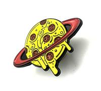 Planet Pizza Space Saturn Science Exploration Solar System Metal Enamel Pin Badge