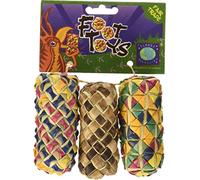 Planet Pleasures Woven Cylinder Foot Toy (3 Pack), Small