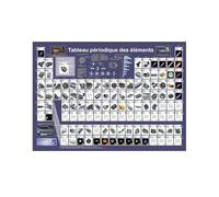 Planet Poster Editions Periodic Table of Elements DIN A1 | In French | With Ordinary Number, Atomic Mass & Symbol | for Classroom, Office, Home Office, Children and Teenagers Room | 84.1 x 59.4 cm