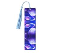 Planet Print Wooden Bookmark Bookmarks with Tassels Book Marks for Reading Hardcover Books Notebooks