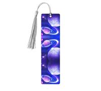 Planet Print Wooden Bookmark Bookmarks with Tassels Book Marks for Reading Hardcover Books Notebooks