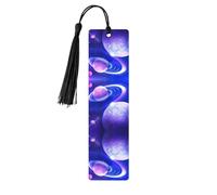 Planet Print Wooden Bookmark Bookmarks with Tassels Book Marks for Reading Hardcover Books Notebooks