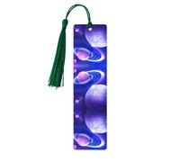Planet Print Wooden Bookmark Bookmarks with Tassels Book Marks for Reading Hardcover Books Notebooks