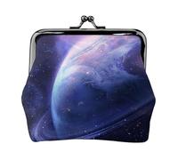 Planet Printed Coin Purse Pouch-Mini Coin Wallet,Change Purse,Leather Coin Pouch Holder For Woman Girls, Black, One Size, Modern,european Style, Retro