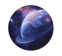 Planet Printed Gaming Mouse Pad 4 PCS, Round Non-Slip Rubber Base Laptop Mousepad Desk Mat for Gamer, Office, Home