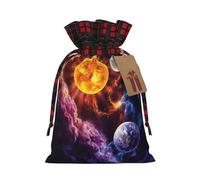 Planet Printing 4.7x6.9 Inch Christmas Bag Drawstring Closure,For Christmas Anniversaries Birthdays,Holds Gifts