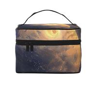 Planet Prints Makeup Bag for Women Men, Travel Cosmetic Bag Large Wide-Open Portable Toiletry Bag with Handle
