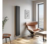 Planet Radiators Flat Panel Double 1800 X 380mm Cast Iron Style Radiator Anthracite
