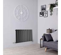Planet Radiators Flat Panel Single 400 X 604mm Cast Iron Style Radiator Black