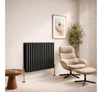 Planet Radiators Oval Panel Double 600 X 840mm Cast Iron Style Radiator Anthracite