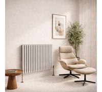 Planet Radiators Oval Panel Double 600 X 840mm Cast Iron Style Radiator White