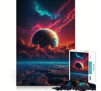 Planet Rise in Nebula 1000 Piece Jigsaw Puzzle for Adults Smart Reason Toy Home Enjoy Sharp Edge Santa Wish Item (38x26cm)