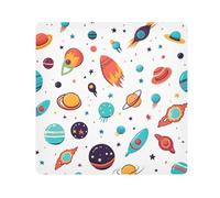 Planet Rocket Star Camera Wrap Cloth, Squares Magic Self-Adhesive Cloth for Lens Camera Anti-Scratch Lens Protector Makeup Wrap Cloth Bag 13.8" x 13.8"