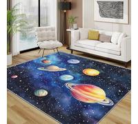 Planet Rug - Outer Space Galaxy Universe Small Rugs for Bedroom 60x90, Cosmic Star Floor Mat Soft Washable Non Slip Indoor Mats, Planet Room Decor