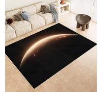 Planet Rugs for Bedroom Galaxy Milky Way Carpet Cashmere 3D Print Area Rug Machine-Washable Rug Reinforced Anti-Slip Backing for Hallway Period Cottages Reading Nooks Room Accessories 120x180 cm