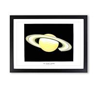 Planet Saturn by E. L. Trouvelot Framed Print | A2 Black Framed Wall Art | Ready to Hang | Modern Space Picture | Living Room Bedroom Lounge Office