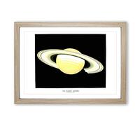 Planet Saturn by E. L. Trouvelot Framed Print | A2 Oak Framed Wall Art | Ready to Hang | Modern Space Picture | Living Room Bedroom Lounge Office
