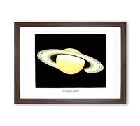 Planet Saturn by E. L. Trouvelot Framed Print | A2 Walnut Framed Wall Art | Ready to Hang | Modern Space Picture | Living Room Bedroom Lounge Office