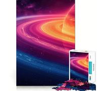 Planet Saturn Colorful 1000 Piece Jigsaw Puzzle for Teenagers Logic Toy Group Play Precision Cut Thoughtful Gift (50x75cm)